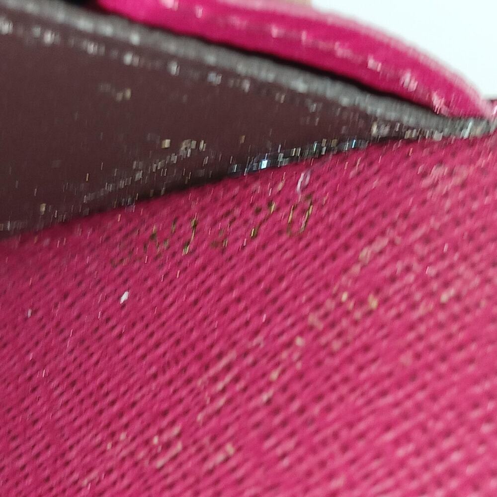 Authentic Louis Vuitton Emilie Logo Canvas Pink Leather Wallet & Gold Chain COA - Picture 13 of 14
